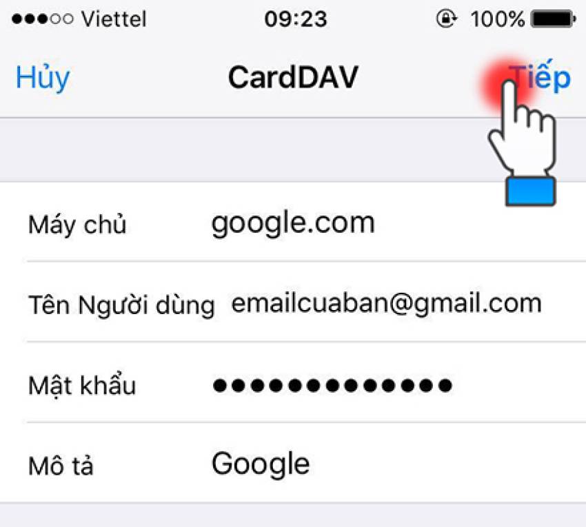 hướng dẫn đồng bộ danh bạ gmail với iphone