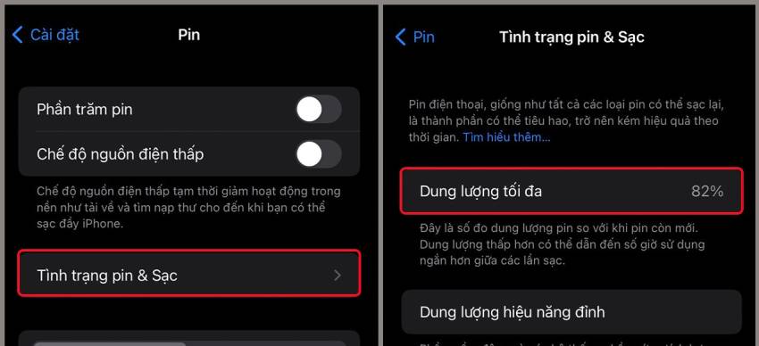 pin iphone x chỉ sạc đến 80