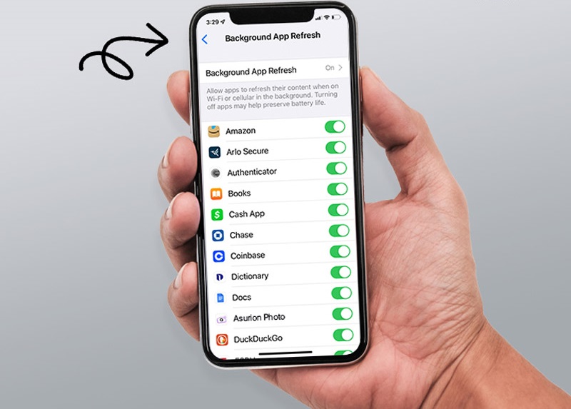 làm mới ứng dụng trong nền của iphone là gì